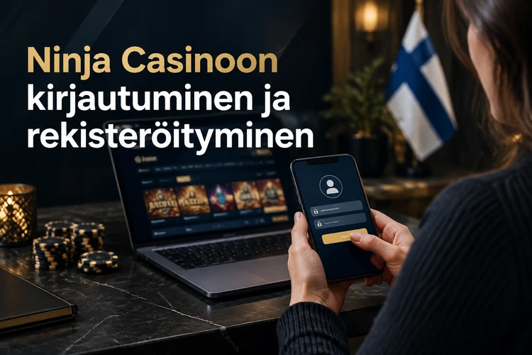 Ninja Casinoon kirjautuminen ja rekisteröityminen